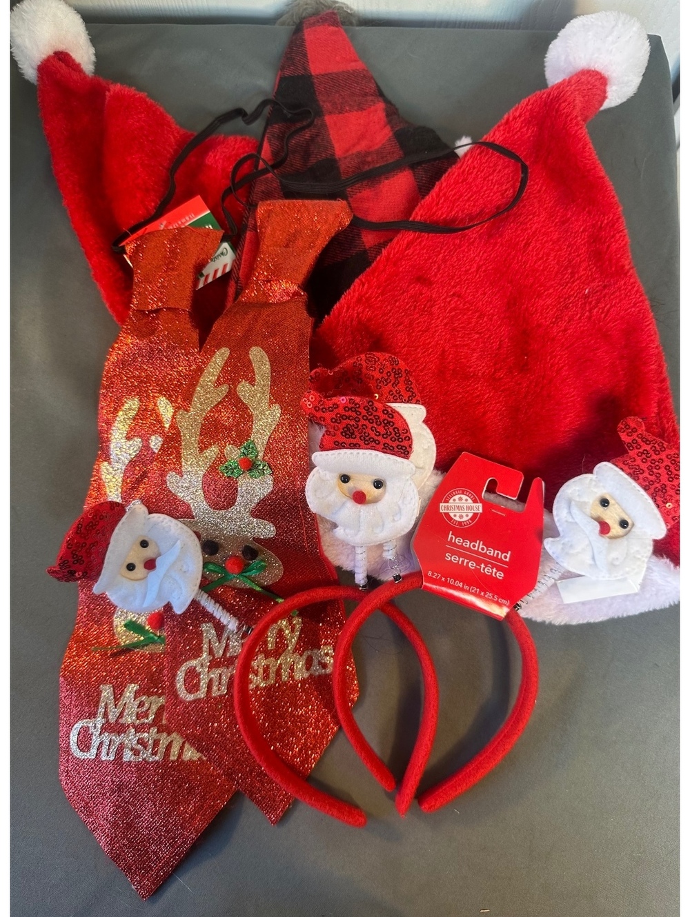 Festive Holidays Merry Christmas Bundle Hats Ties Headbands